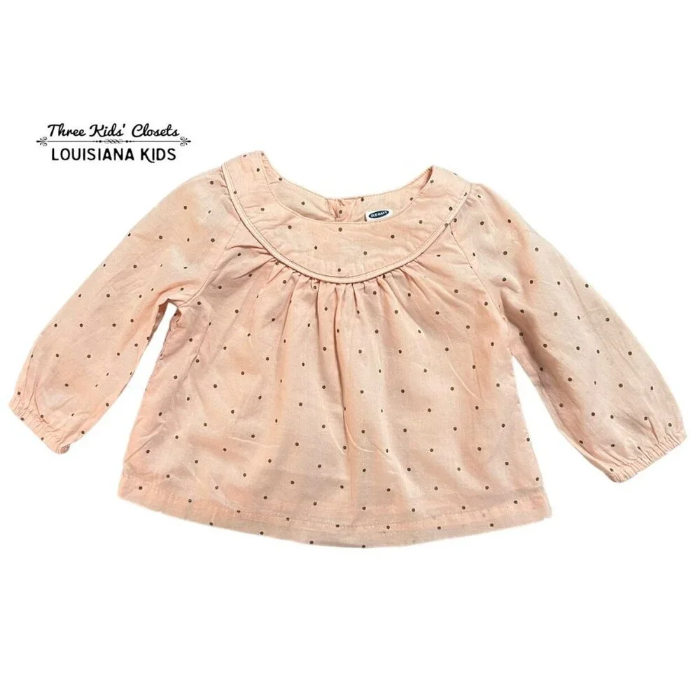 Old Navy 6-12m Pink Polkadot Blouse